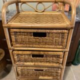 Storage unit, rattan chest of drawers