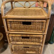 Storage furniture, rattan chest of drawers