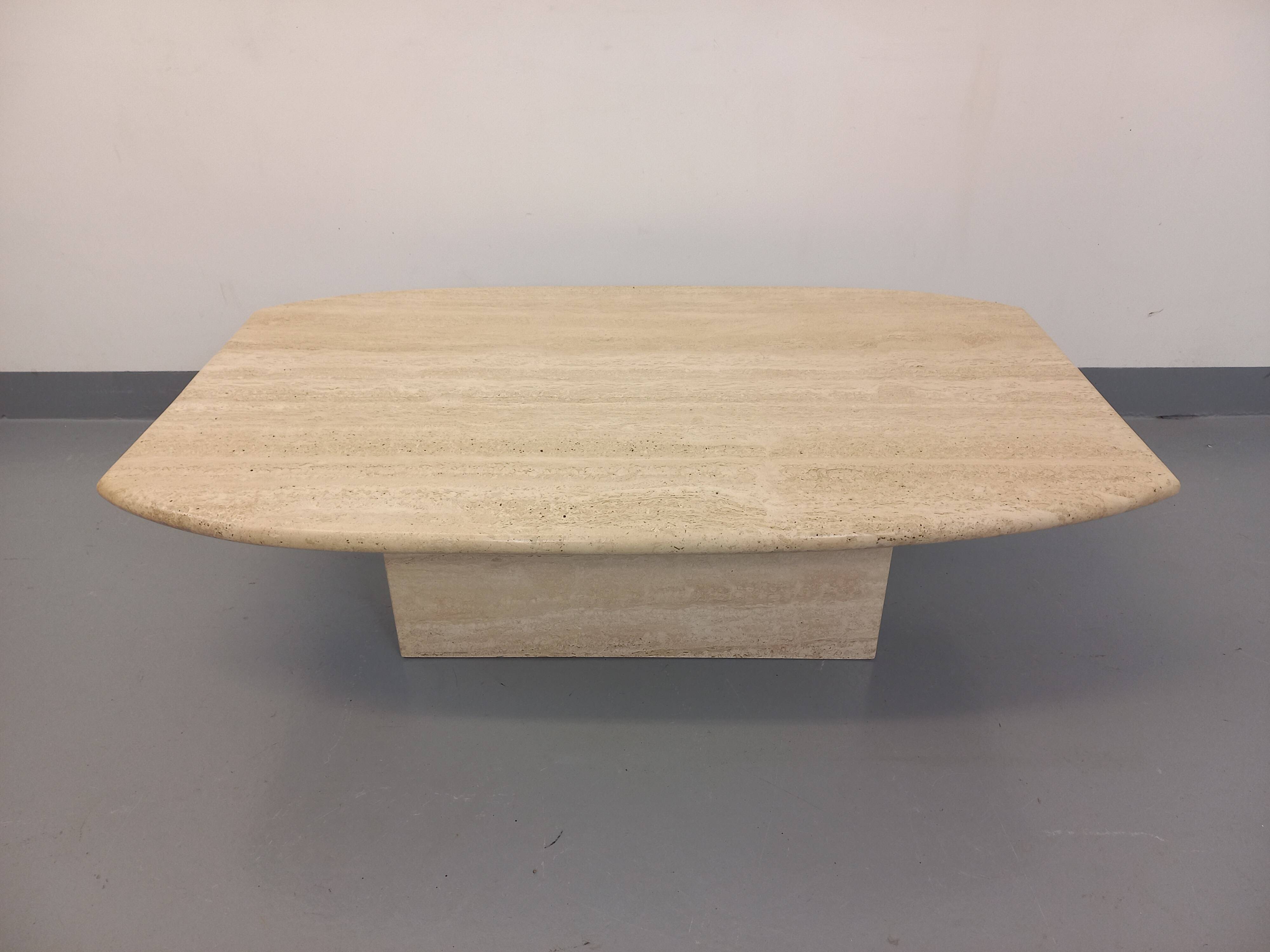Vintage travertine coffee table from the 80s