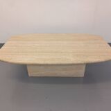 Table basse vintage en travertin des années 80
