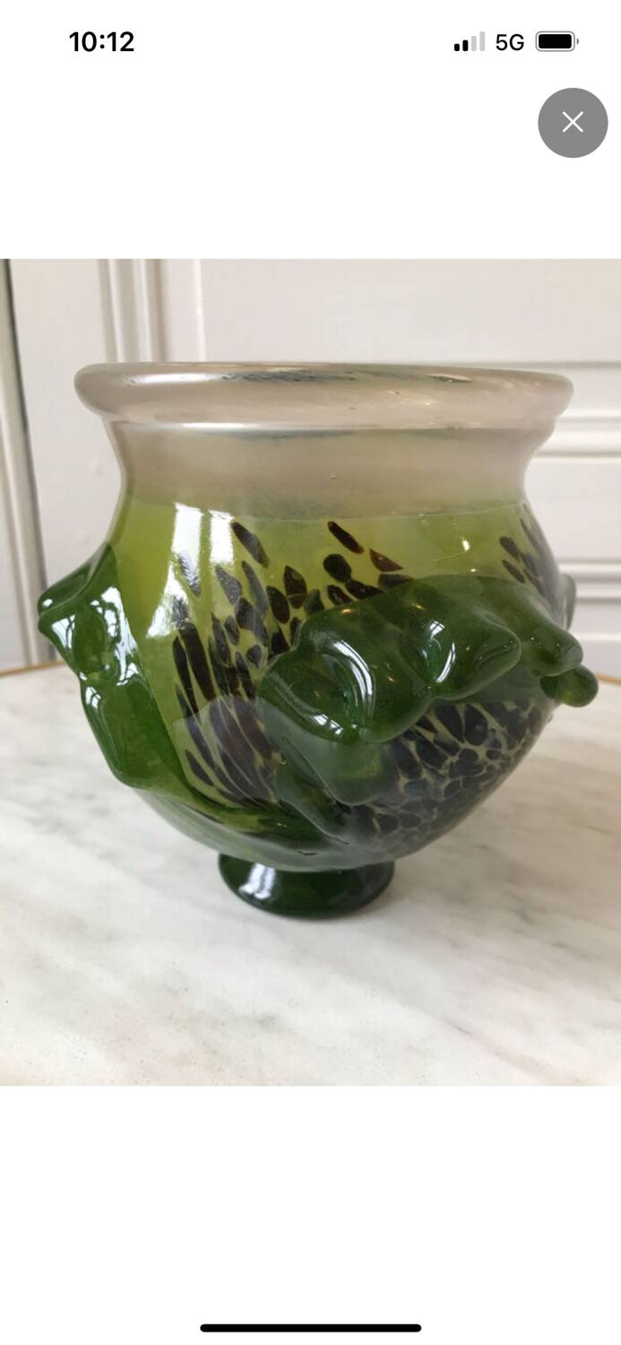 Patrick Lepage blown glass candle holder