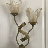 Lamp salerno 2 rods metal finish tulips in blown glass 52,5 cm