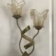 Lamp salerno 2 rods metal finish tulips in blown glass 52,5 cm