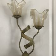 Lamp salerno 2 rods metal finish tulips in blown glass 52,5 cm