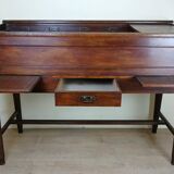 Very rare Napoleon III period system desk in solid oak circa 1850 stamped Stolzenberg