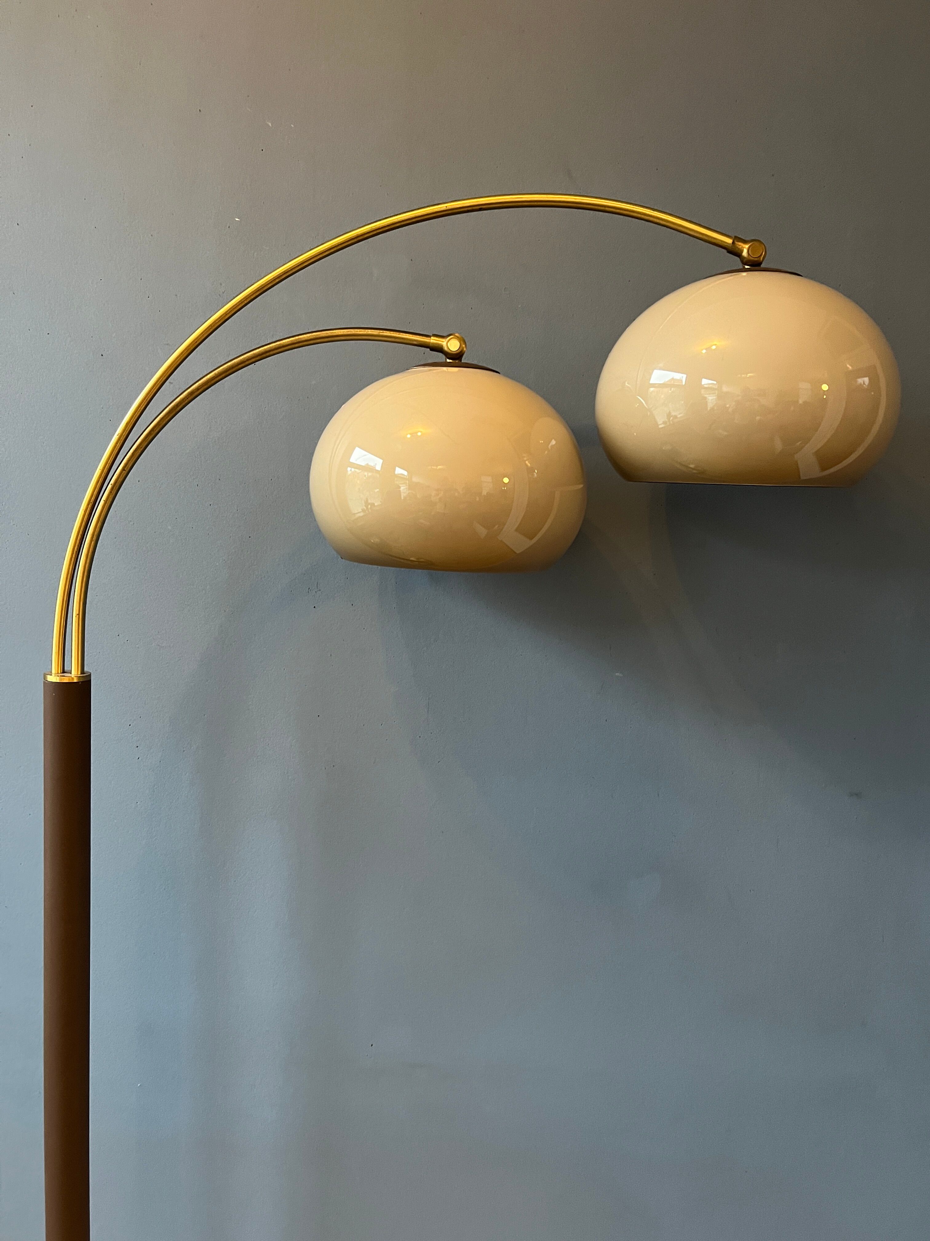 Vintage Dijkstra double arc mushroom floor lamp
