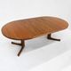 Vintage Danish round extendable dining table teak 1960s
