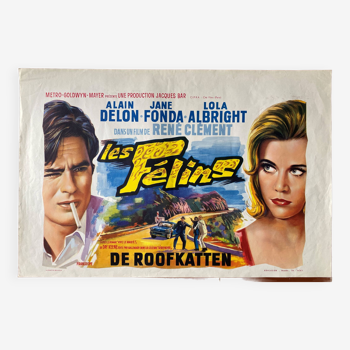 Affiche cinéma originale "Les Félins" Alain Delon 37x55cm 1964