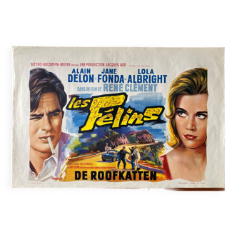 Affiche cinéma originale "Les Félins" Alain Delon 37x55cm 1964