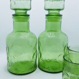 Ensemble de bar en verre vert