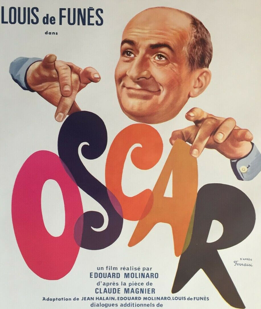 Affiche cinéma originale belge "Oscar" Louis de Funes 37x55cm 1967
