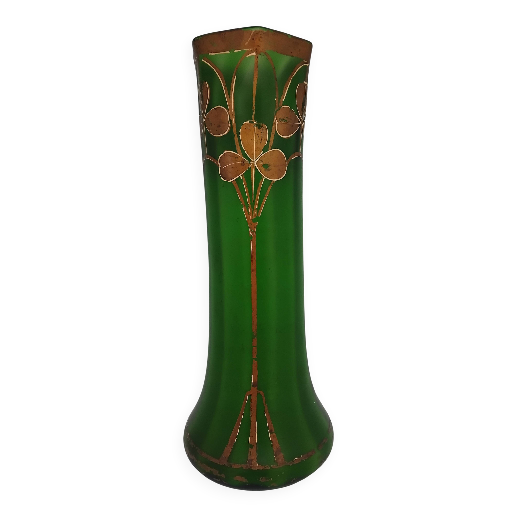 Grand vase Legras. Forme tube dit « Fontainebleau ». Art nouveau. Début XX