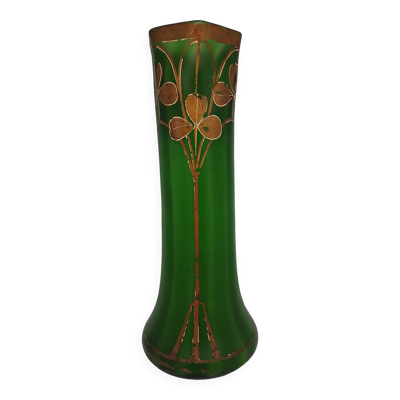 Grand vase Legras. Forme tube dit « Fontainebleau ». Art nouveau. Début XX
