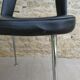 Pair of office chairs in chromed metal and skaï, 60s
