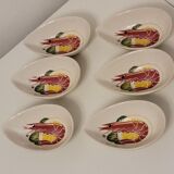 6 vintage aperitif cups shrimp décor