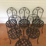 Lot de 6 chaises fer forgé