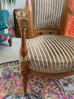 Pair of directoire style armchairs - nobilis fabric