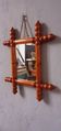 Miroir fin XIX ème vers 1900 en hêtre forme bambou