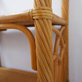 Vintage bamboo bookcase with drawers, 1980s