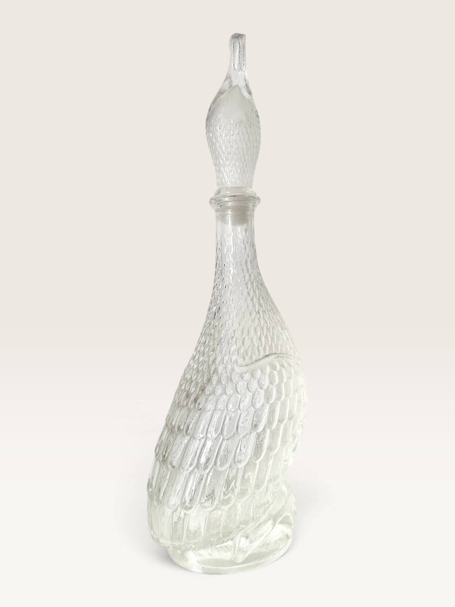 Moulded glass duck carafe