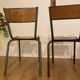 2 vintage school chairs