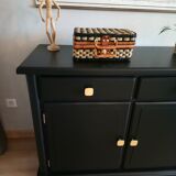 Solid black satin wooden buffet