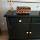 Buffet en bois massif noir satiné