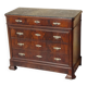 Walnut chest of drawers, black marble top