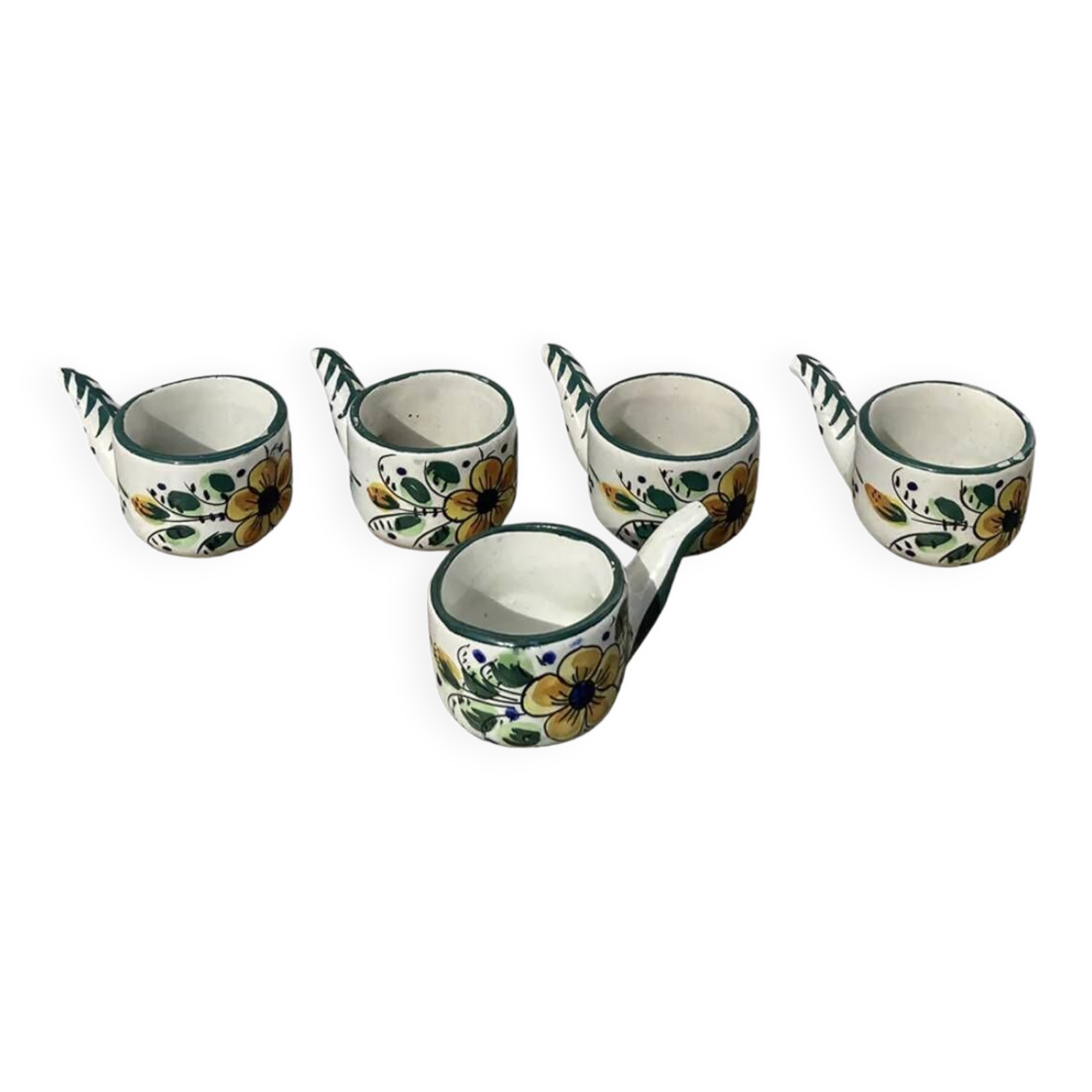 Vintage Breton floral coffee cups