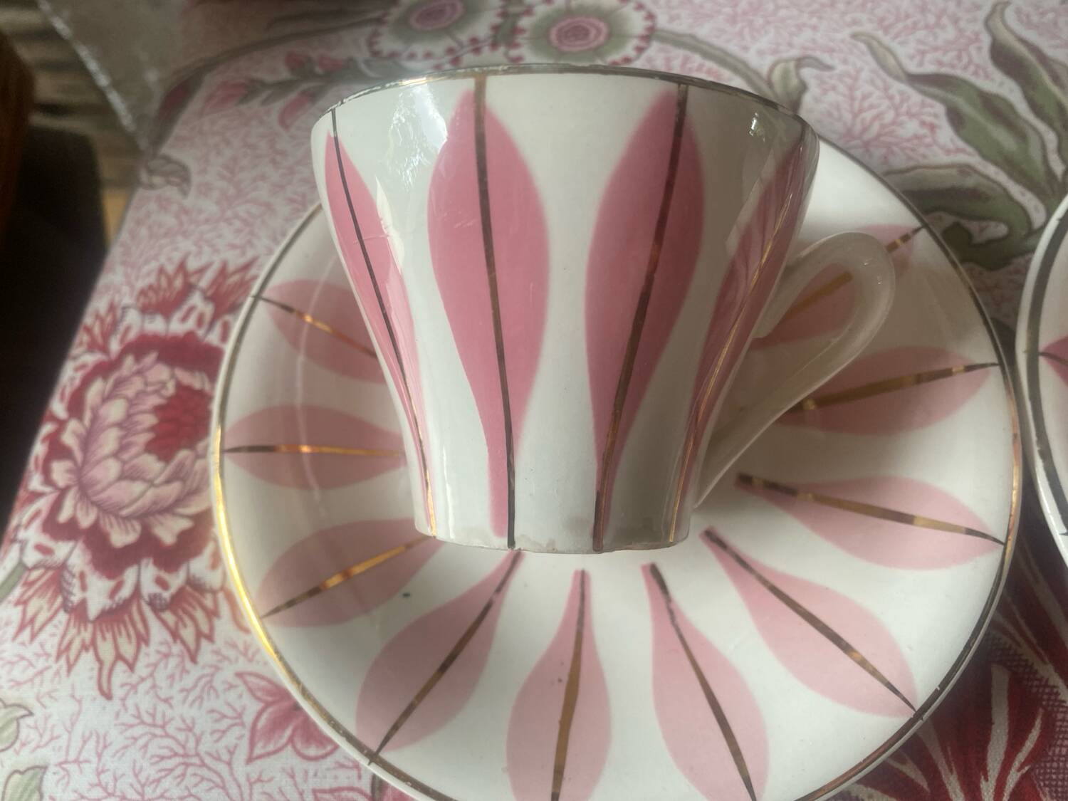 Set of 2 vintage Digoin coffee cups