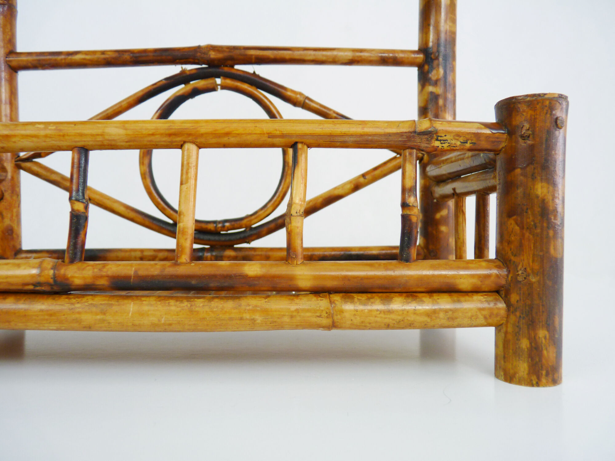 Vintage wall shelf in black bamboo, shelf or to be laid or hung. Year 70