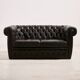Chesterfield-style leather sofa set, set of 3