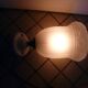 Art Deco porcelain tulip wall lamp in molded glass with flower decoration