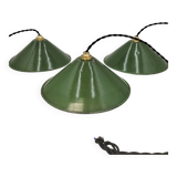 Enameled sheet metal cone pendants