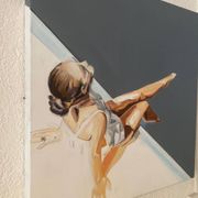 Peinture femme assise