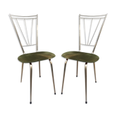 Pair of golden metal old chairs