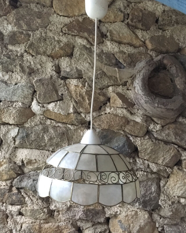 Lustre en nacre et laiton