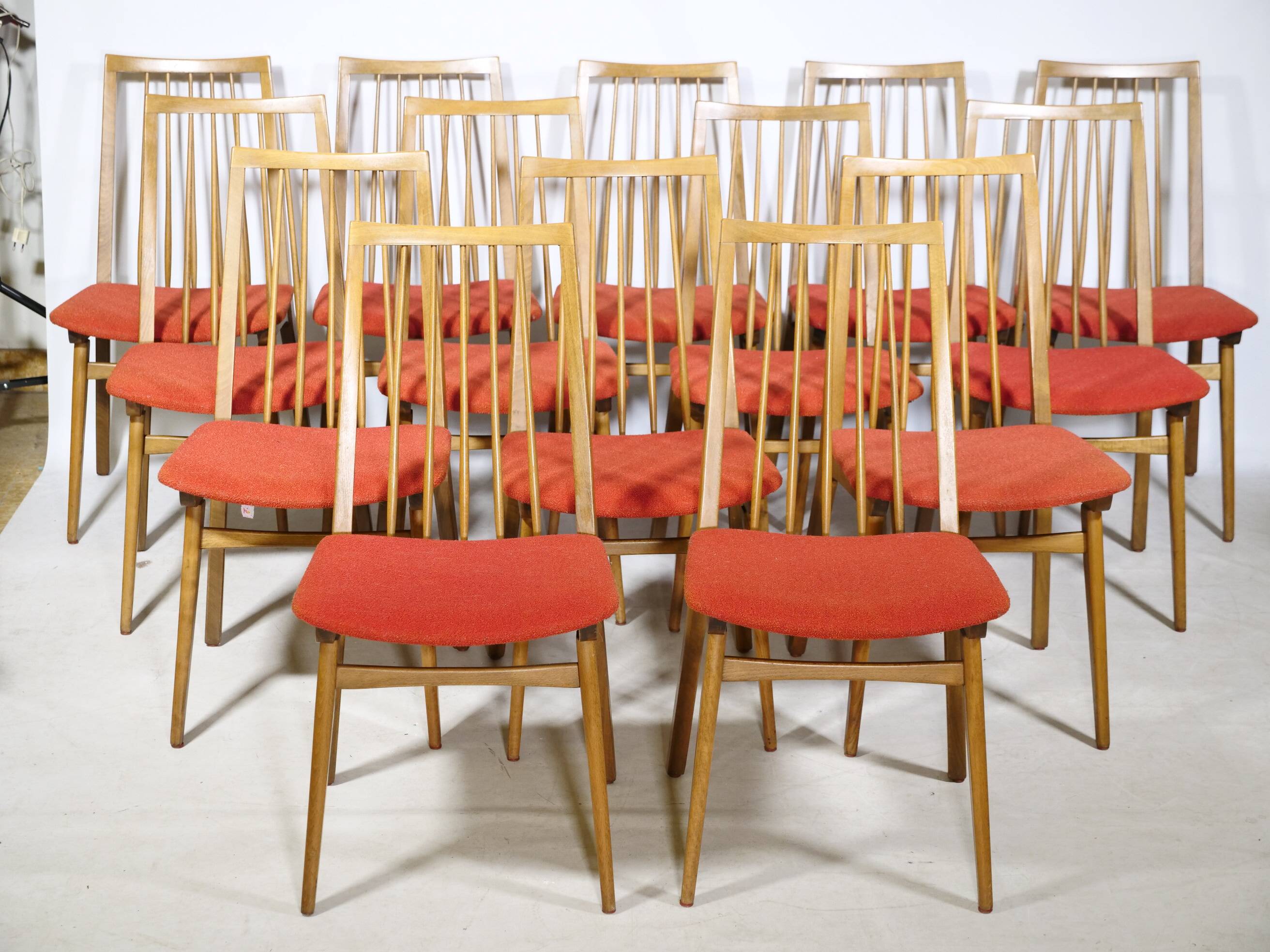 Mid-Century Walnut Dining Chairs, Set of 14, 1960s