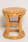 Unique mid-century hand-painted rattan and wood base, stool and side table, Germany, 1970s.