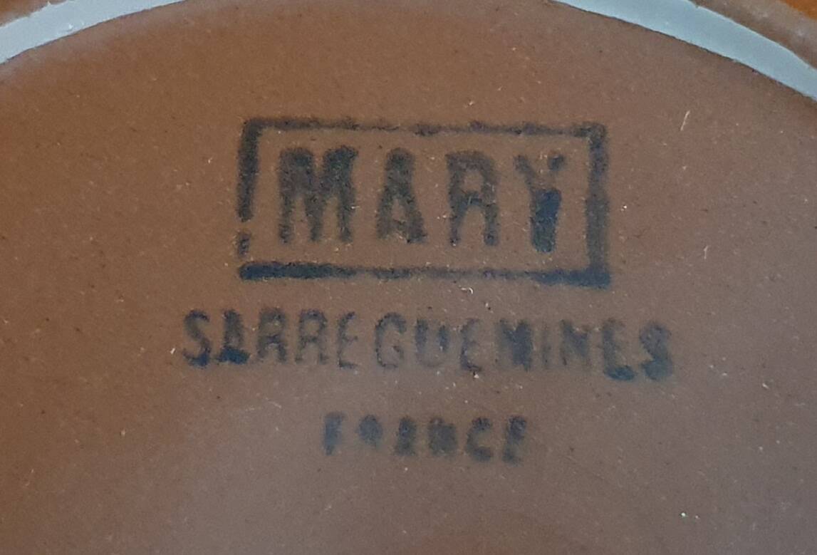 "Mary" Sarreguemines trio of cups