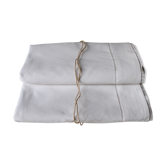 Drap ancien 2 personnes en lin brodé main