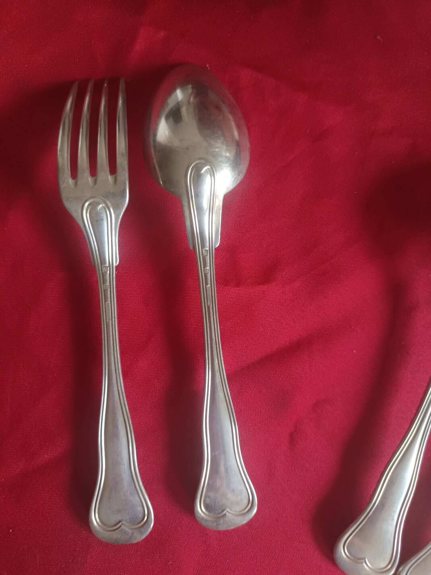 set of antique Cristofle cutlery model Chinon violin