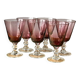 Set of 6 colored mouth-blown wine glasses