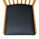 Chaise vintage Mid-Century à barreaux en bois massif avec assise à ressorts