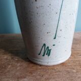 Signed scroll vase with poppy dragonfly decor