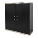 Black ash and steel bar cabinet, 1970s