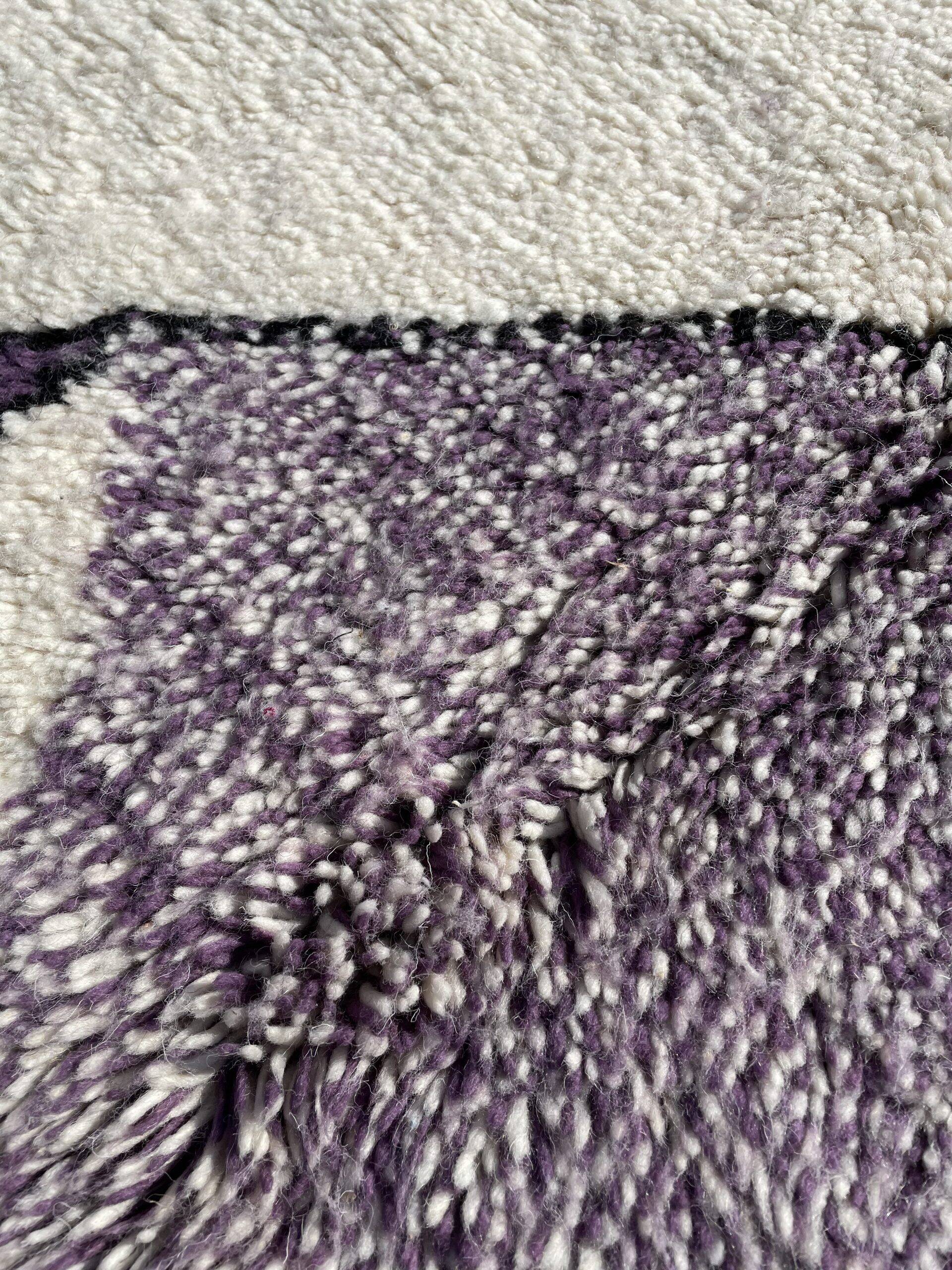 Tapis violet En laine naturel tissé à la main taille 250cmx150cm