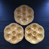 Amber oyster plate Sarreguemines