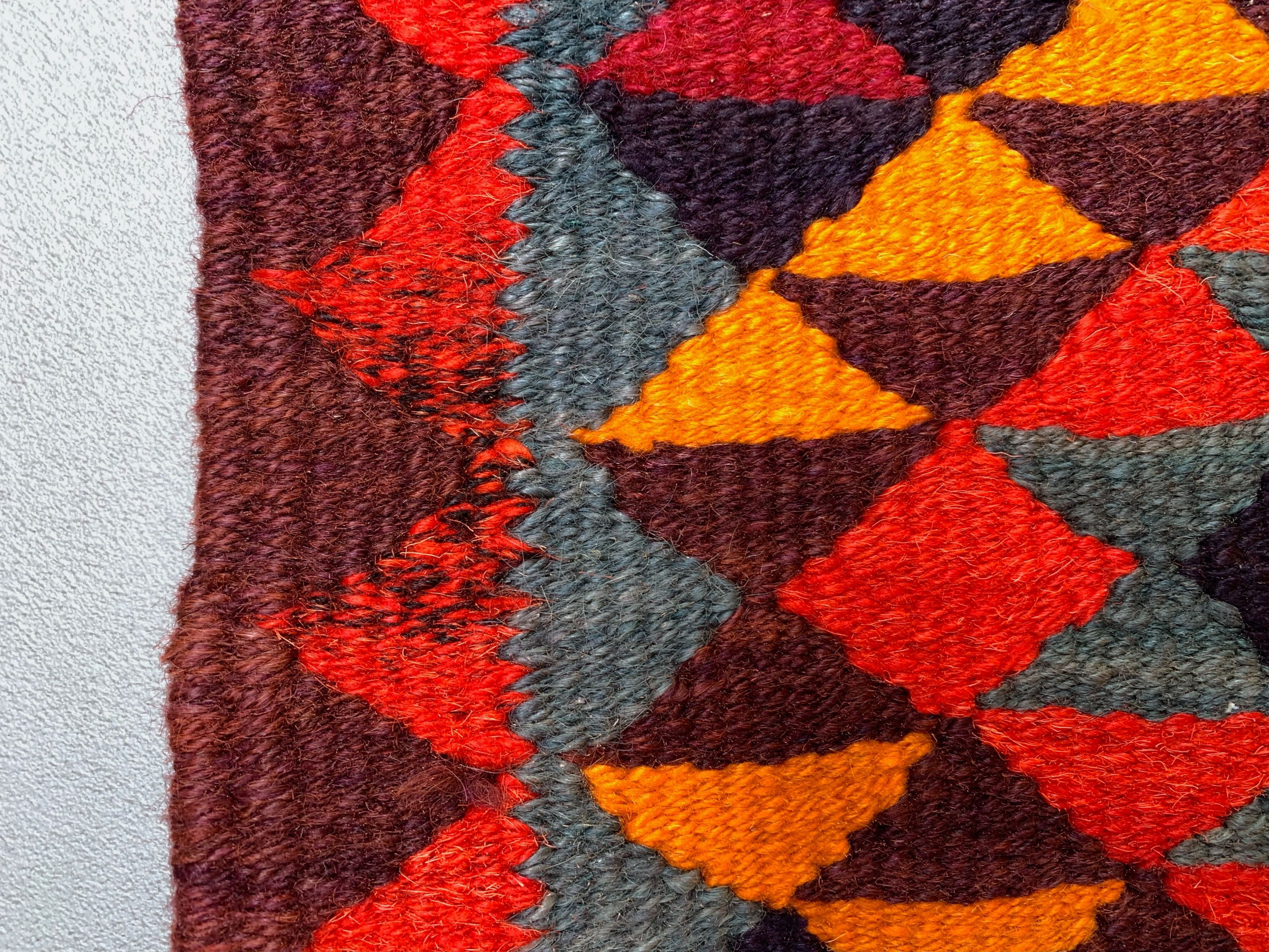 Old turkish kilim runner 345x90 cm, vintage kelim rug, long and narrow