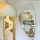 Space Age XXL lacquered wood mirror, France 1970s